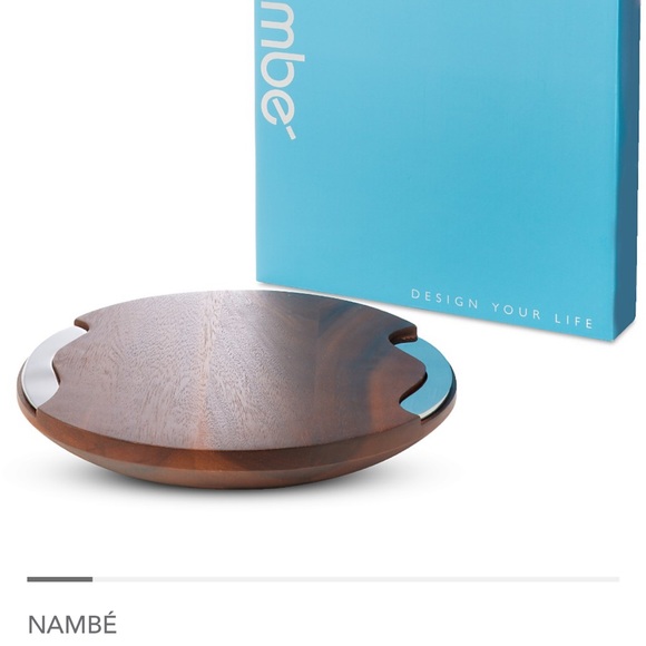 NEW] Nambé Wood and Silver Platter